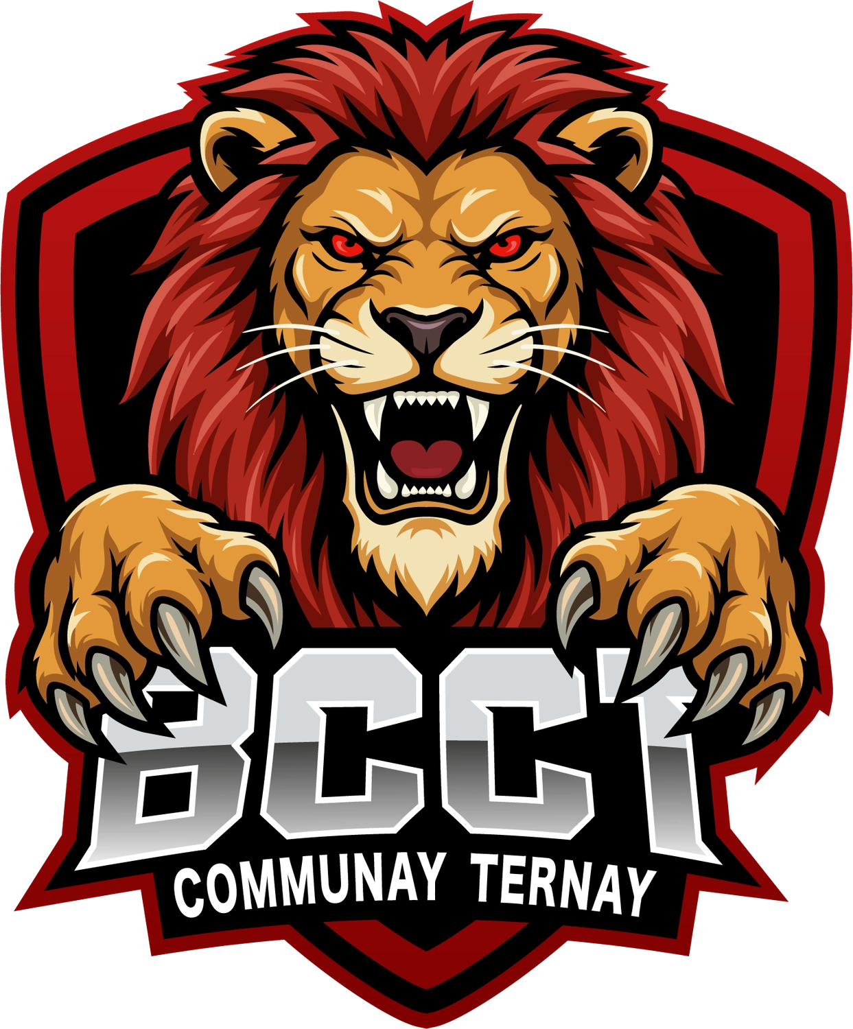 Redesign auto-initié du logo du Basket Club Communay Ternay avec lion