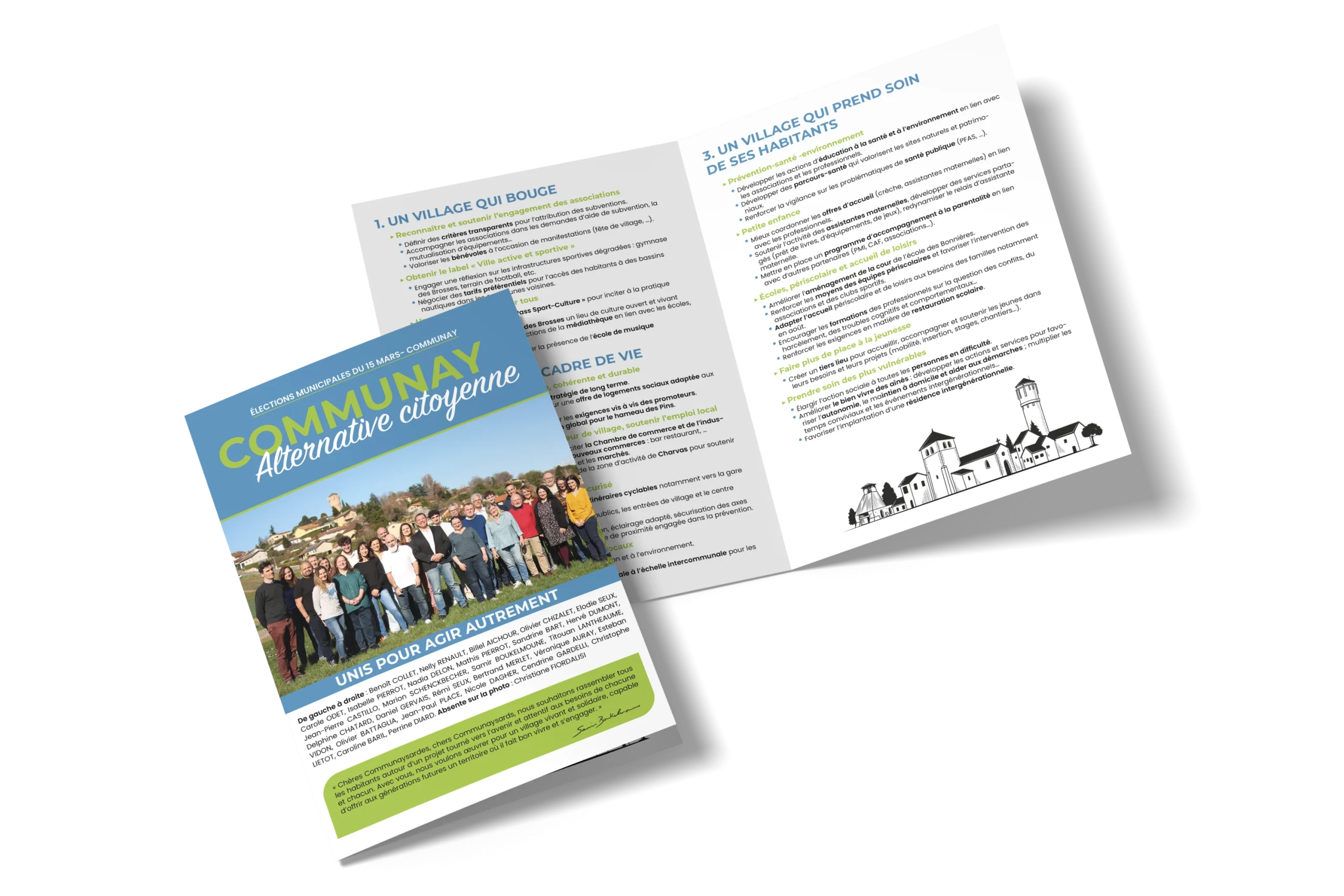 Programme électoral imprimé de Communay Alternative Citoyenne