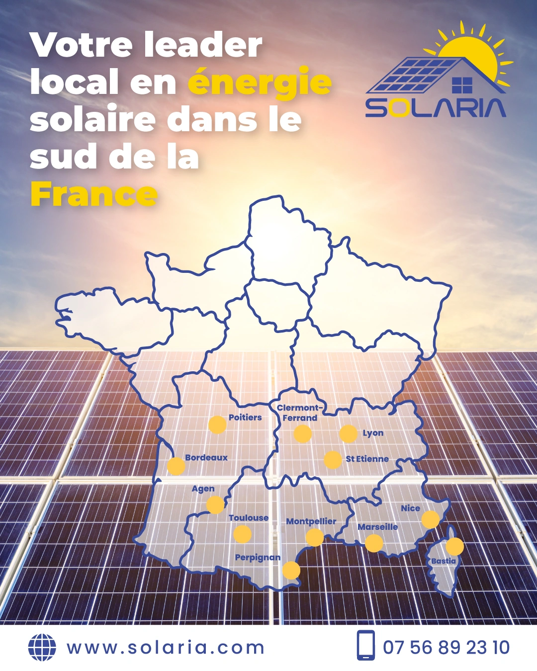 Publication Solaria présentant sa zone d’intervention locale